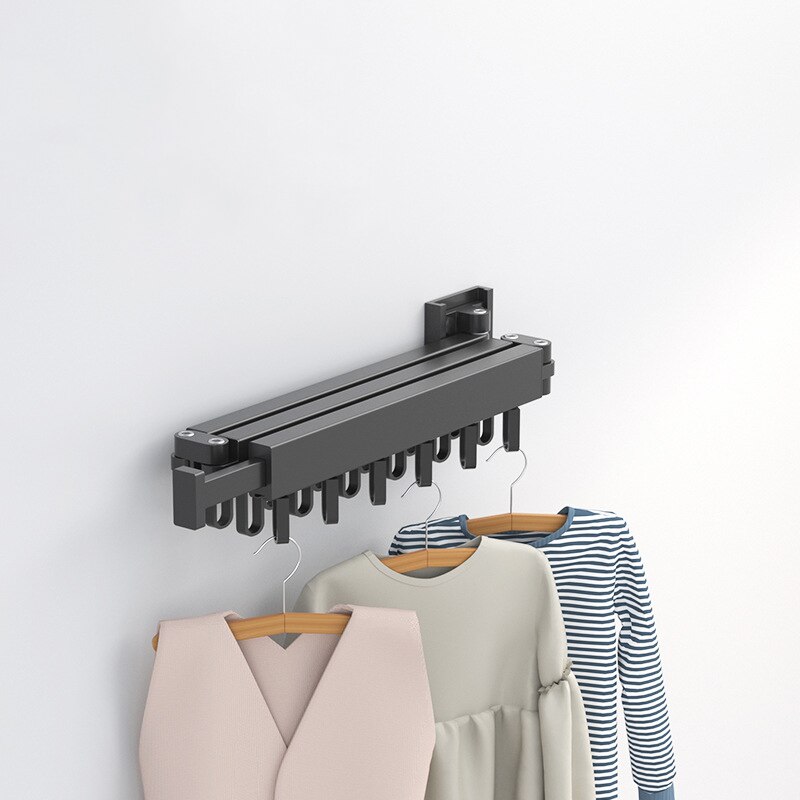 Vouwen Kleding Rek Muurbevestiging Verdikte Aluminium Kleding Organizer Thuis Intrekbare Indoor Balkon Doek Drogen Hanger