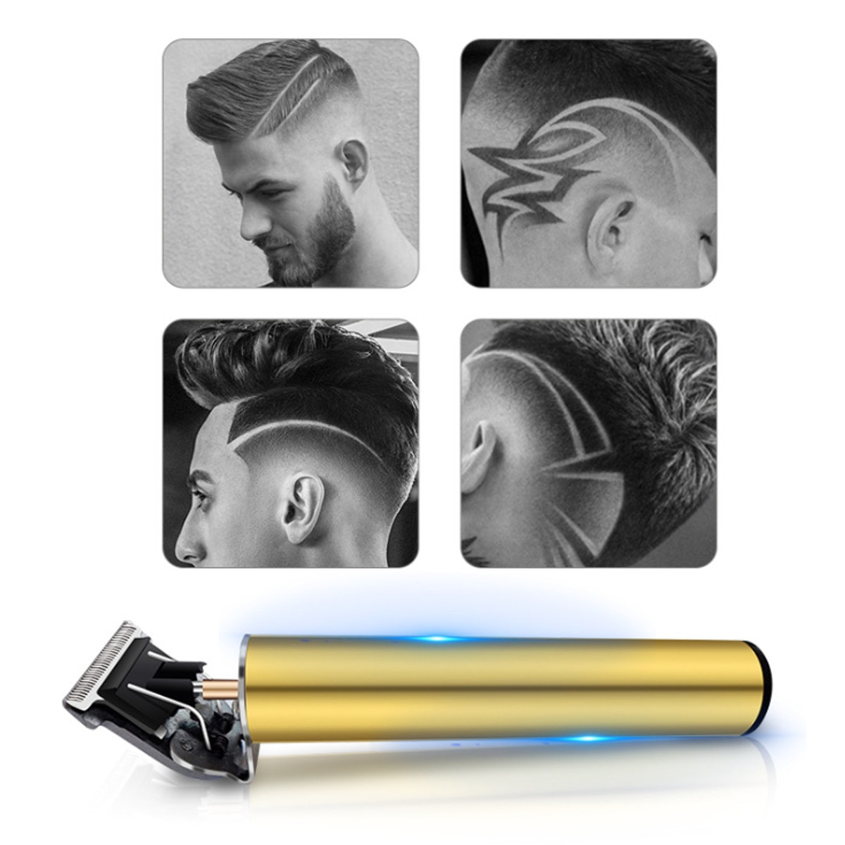 8in1 Hair Trimmer T-Outliner Skeleton Heavy Hitter Cordless Trimmer Men 0mm Baldheaded Hair Clipper Finish Hair Cutting Machine