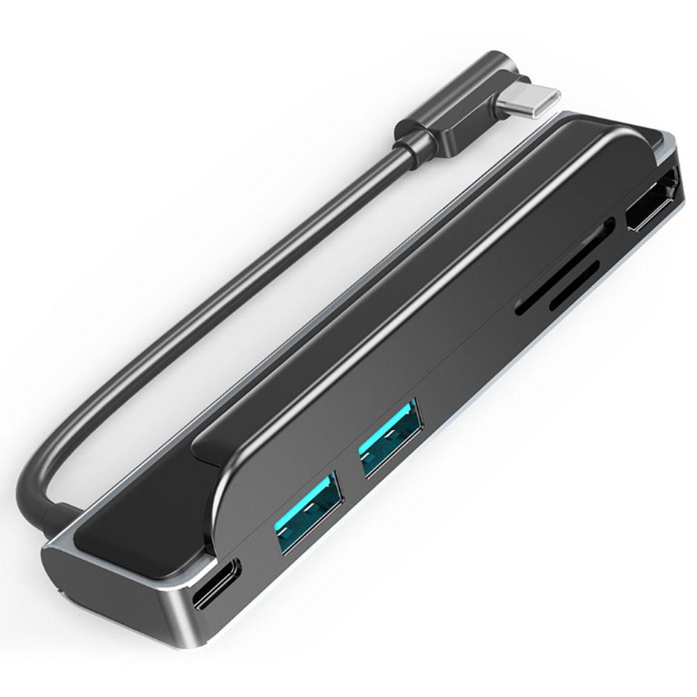 6-em-1 tipo-c hub 4k docking station hdmi-compatível usb3.0 usb2.0 pd tf slot para cartão sd slot para cartão portátil docking station adaptador: Default Title