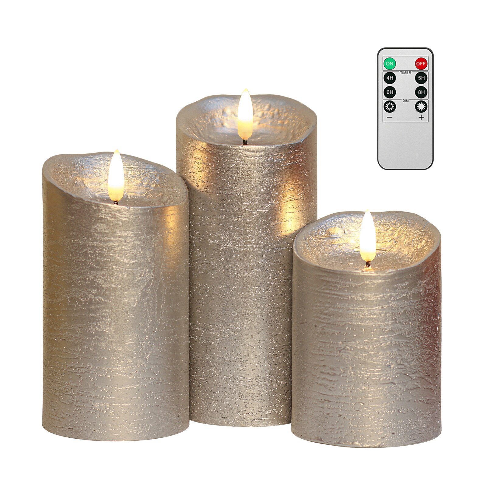 Bougie de noël, affichage de cire dorée, Rose doré, peinture métallique, Bougie Led, lampe, joyeux anniversaire: Silver