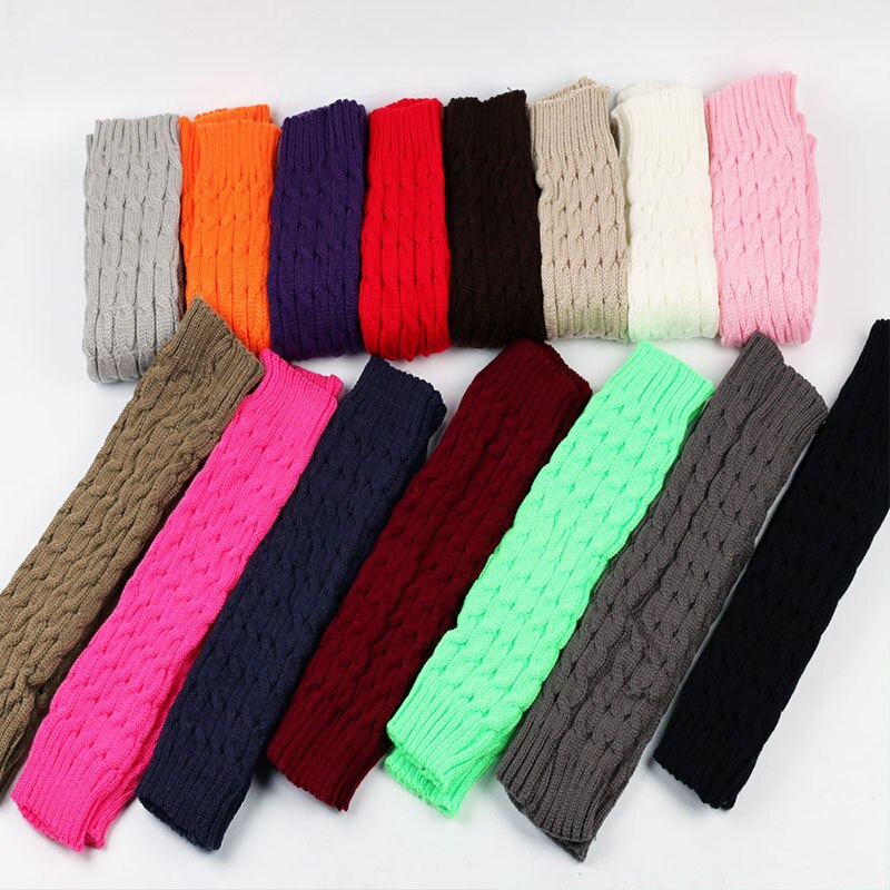Senchanting Femmes Hiver Chaud Jambière Câble Tricoté Crochet Longues Chaussettes Legging, Noir, Taille unique