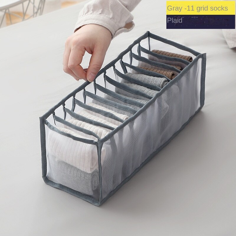 Ondergoed Sokken Opslag Boxs Bra Underpants Opvouwbare Divider Drawer Closet Organizer Huishoudelijke Kleding Opslag Sorteren Gereedschap: grey 11 grid-A