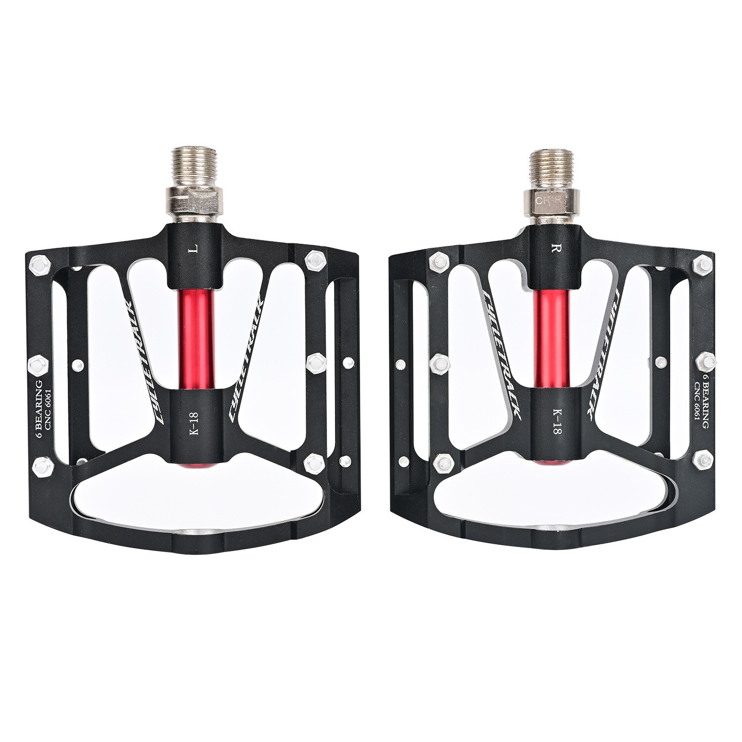 3 lager MTB Rennrad Pedale Ultraleicht Aluminium Legierung Regenbogen Mountainbike Pedal Flache BMX Klapp Fahrrad Pedale Zubehör: Black