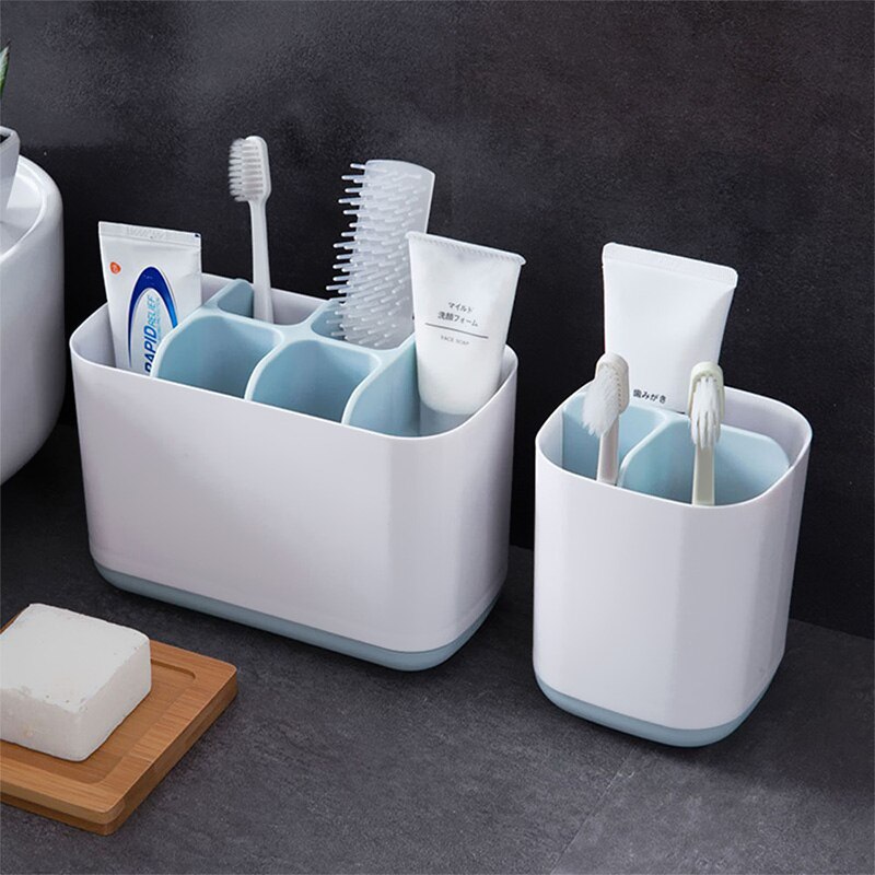 5 En 1 cepillo de dientes pasta de dientes funda, soporte brocha de maquillaje de afeitar soporte de cepillo de dientes eléctrico caja de almacenamiento para baño organizador soporte