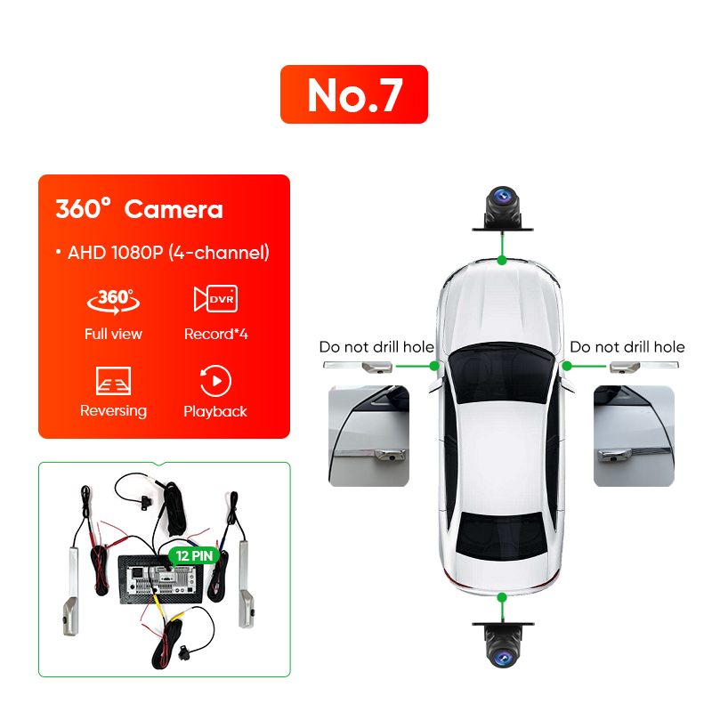 Ainavi Rearview AHD Backup camera 1080P WaterProof 120°Wide-Angle for Ainavi Car Audio System