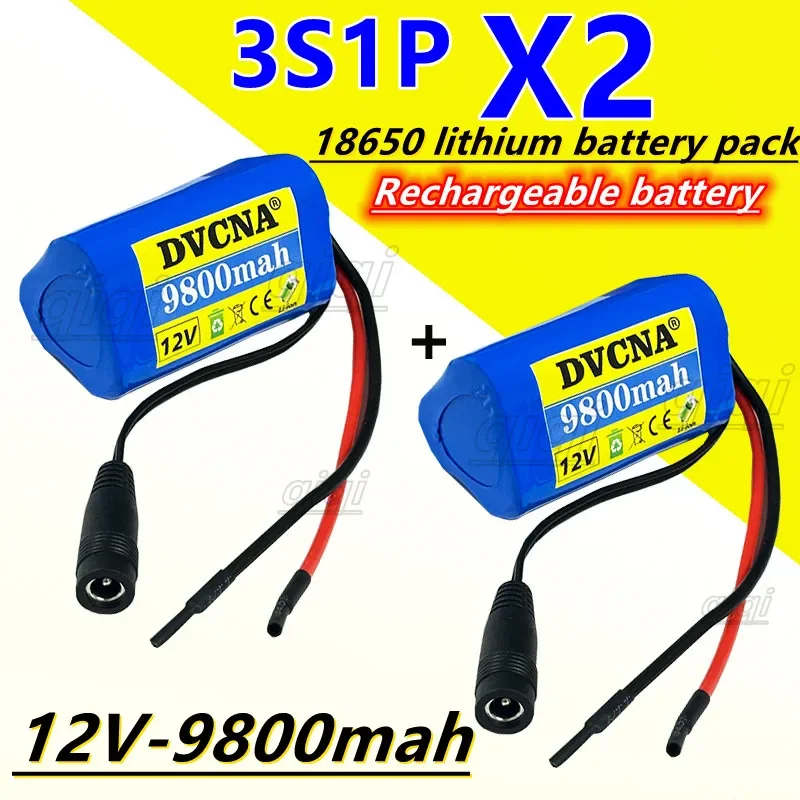 12V 9800mAh 3S1P Lithium Battery 18650 Lithium Battery Pack Protects The Rechargeable Board.with 12.6V1A Charger.