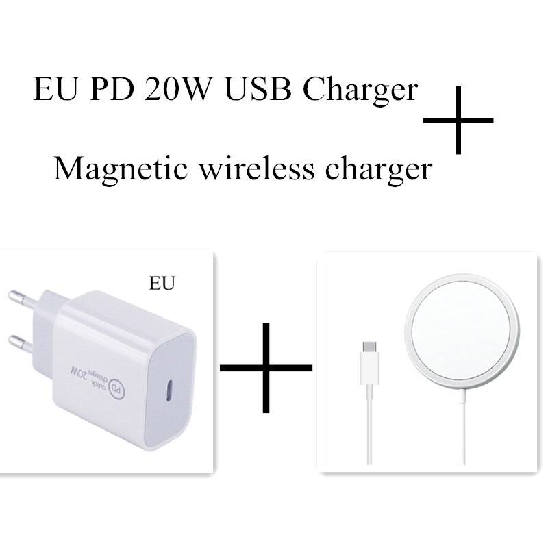 15W Magnetische Draadloze Oplader Voor Telefoon 12 Max Pro Snel Opladen Pad Quick Draadloze Oplader Dock Magsafing Telefoon Oplader: EU 20W charger white