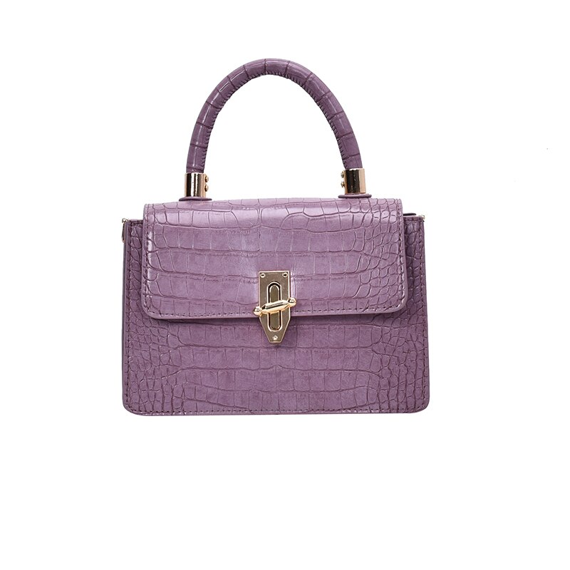 Krokodil aufbringen Umhängetaschen für Frauen Kleine Kette Handtasche Kleine Tasche Pu Leder Hand Tasche Damen Abend Taschen: lila