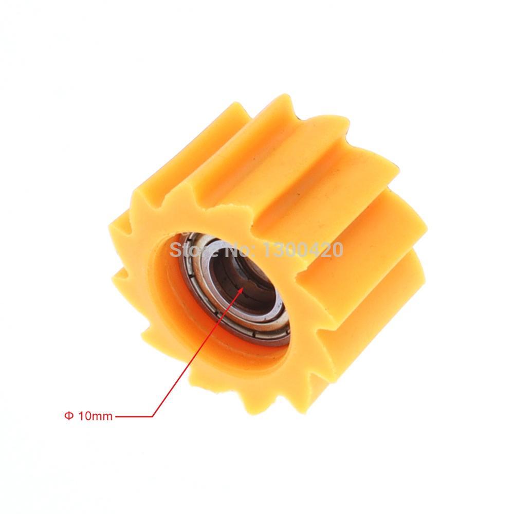 Roue dentelée de tendeur de pignon de Guide de chaîne de 8mm 10mm pour la moto de vélo de fosse de saleté: Yellow 10mm