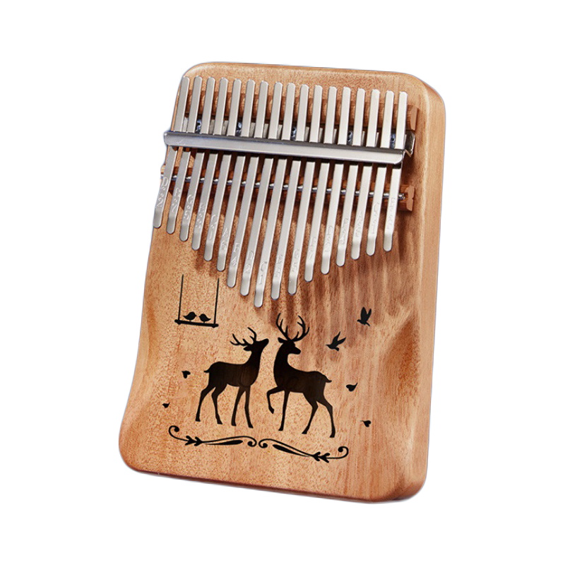 Mahogany Kalimba 17Key Thumb Piano Portable Mbira Finger Piano for Kids and Piano Beginner Musical Instrument