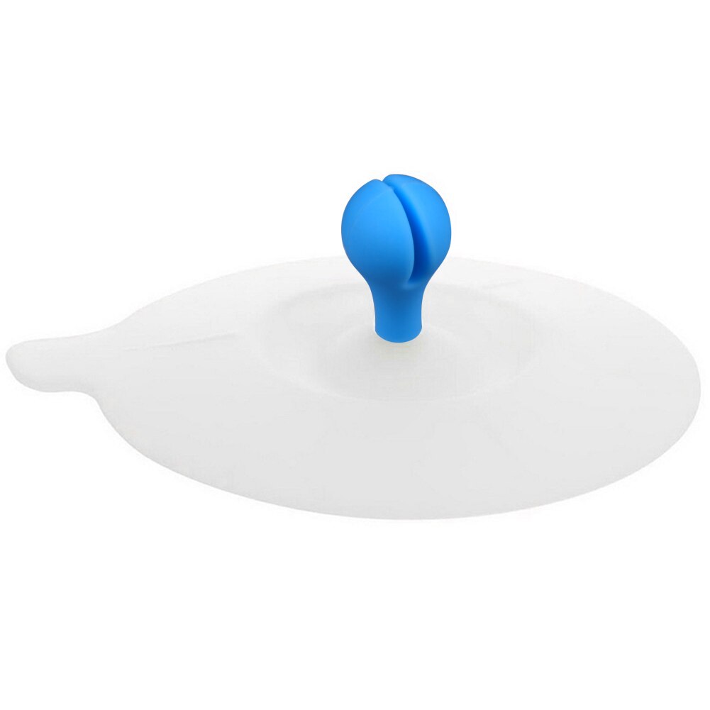 Colorful Lovely Silicone Cup Cover Dustproof Seal Lid Glass Ceramic Plastic Mug Cap: Blue