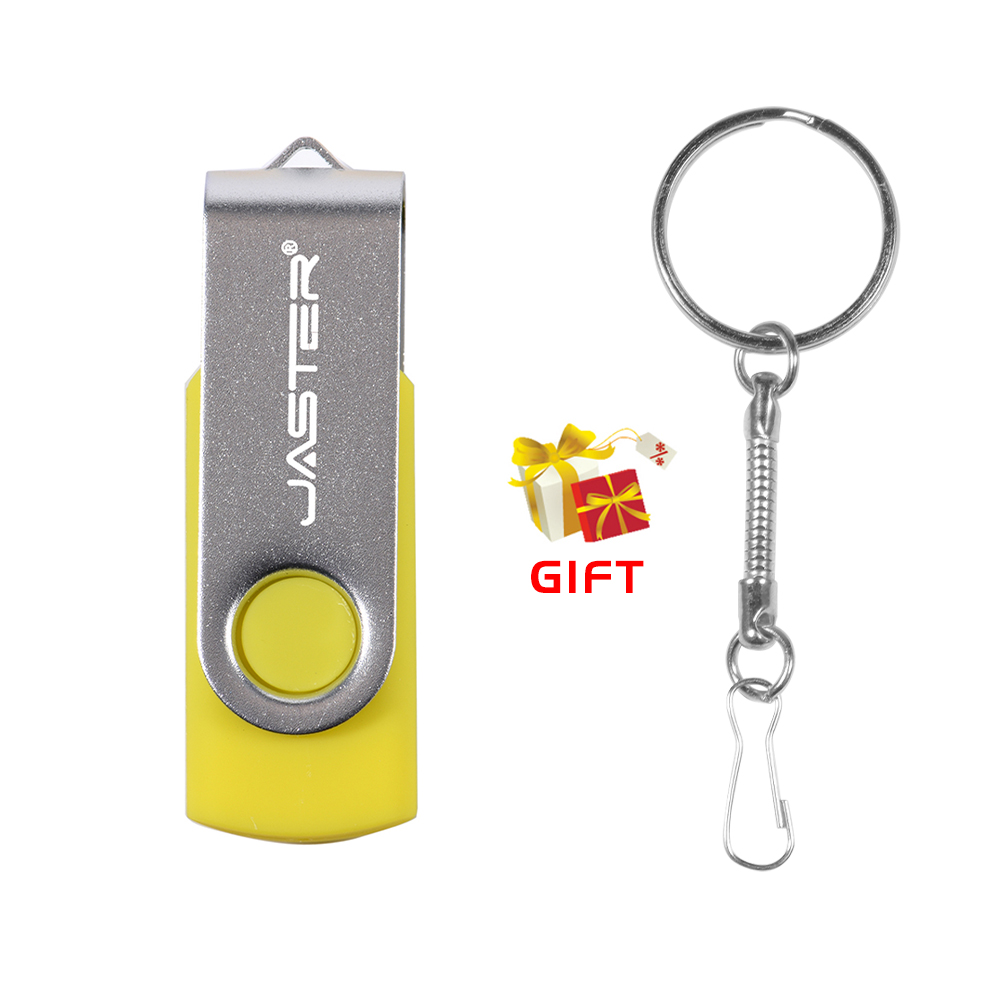 JASTER Rotatable Colorful USB 2.0 Flash Drive 128GB Memory Stick 64GB Silver Clip Pen Drive 32GB U Disk 16GB 8GB: WHITE / 128 GB