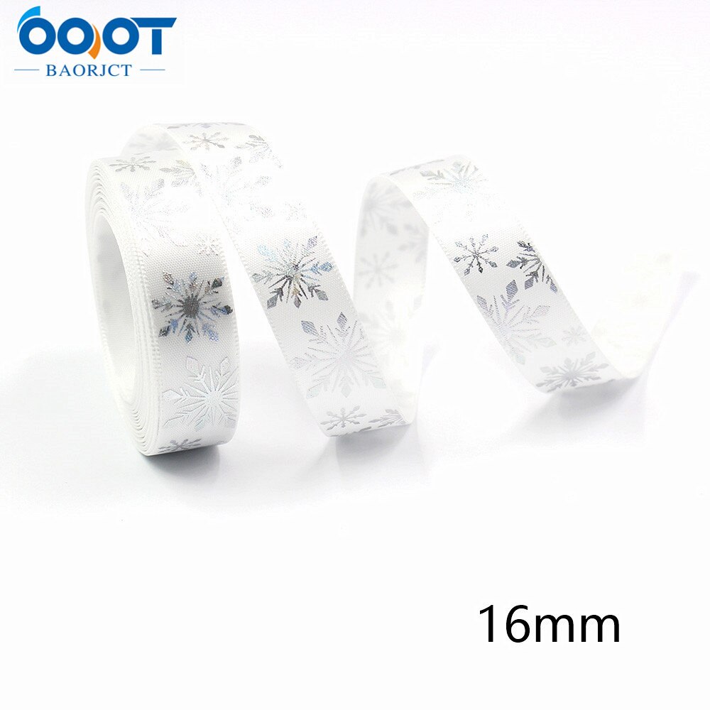 Kerst Lint 10 Yards Gedrukt Grosgrain Organza Satijnen Linten Metallic Glitter Stof Linten 20702: 10