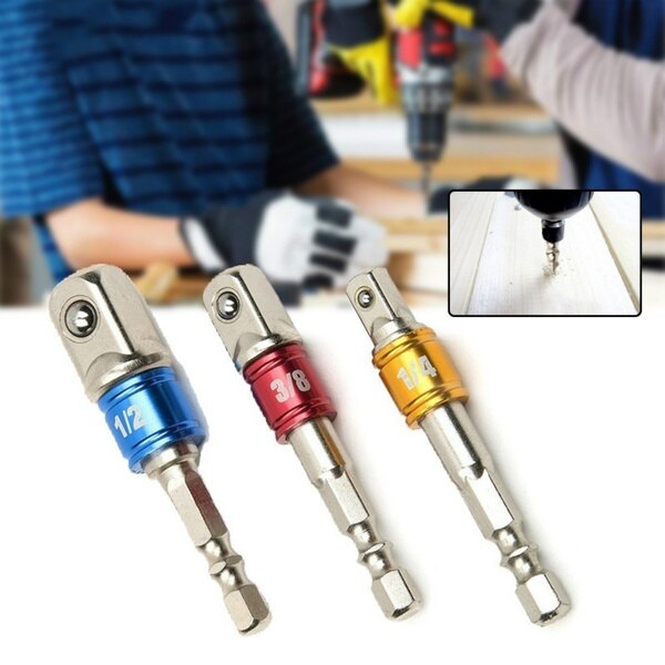 thumbnail image 2 of Kumbala 9-Piece Socket Adapter Drill Bits Set – Hex Impact Driver Tools, 1/4 3/8 1/2 Shank, S2 Material 2 of 5