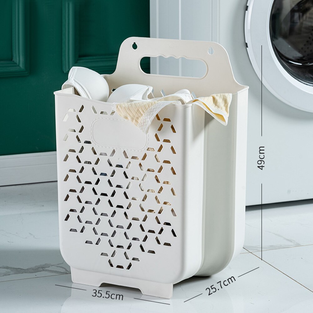 Portable Folding Dirty Clothes Hamper Storage Rack Household Storage Rack Wall Hanging Debris Underwear Laundry Basket: D / M