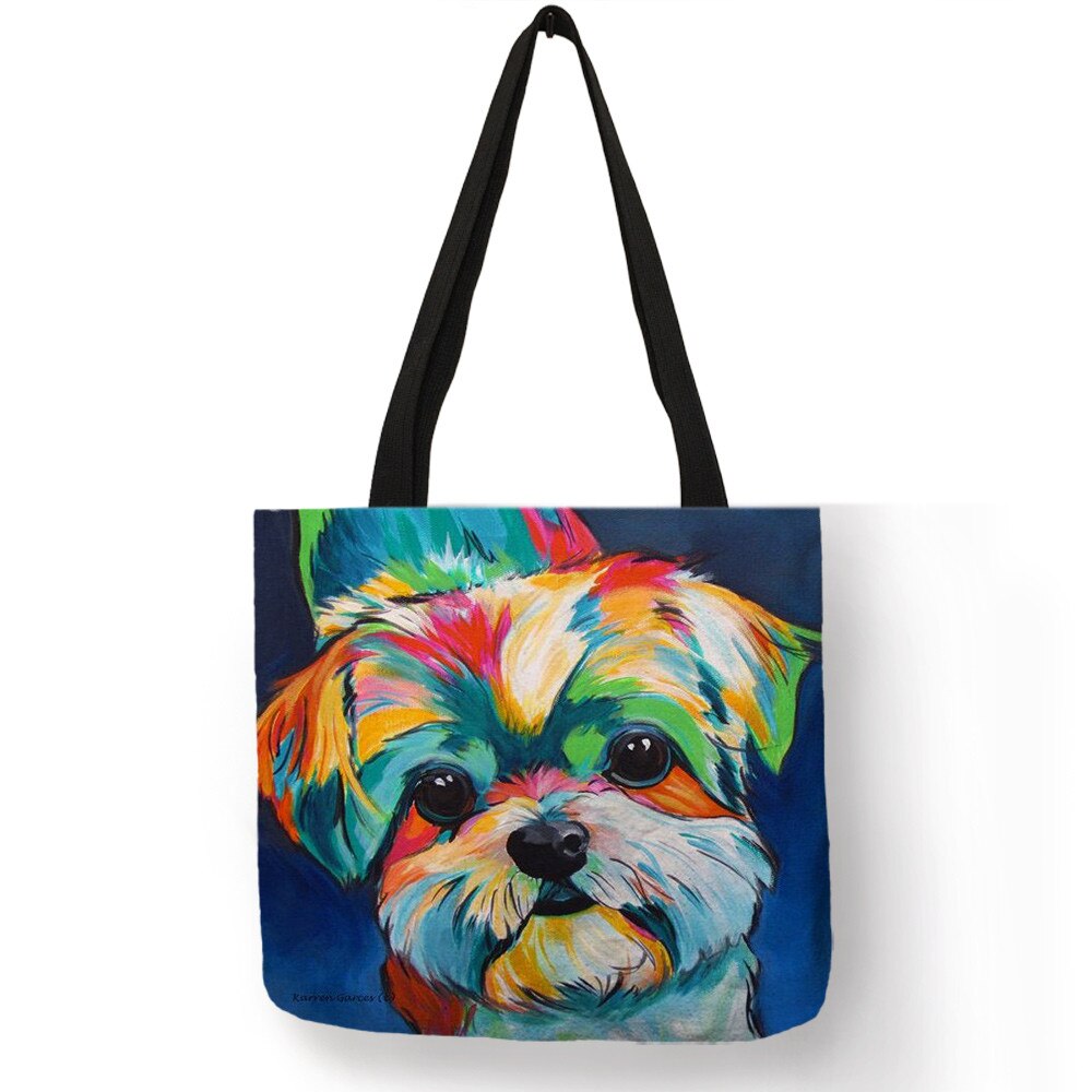 Vrouwen Handtas Charles Spaniel Olieverf Print Tote Bag Lady Meisjes Office School Travel Schoudertas Herbruikbare Boodschappentassen: 009