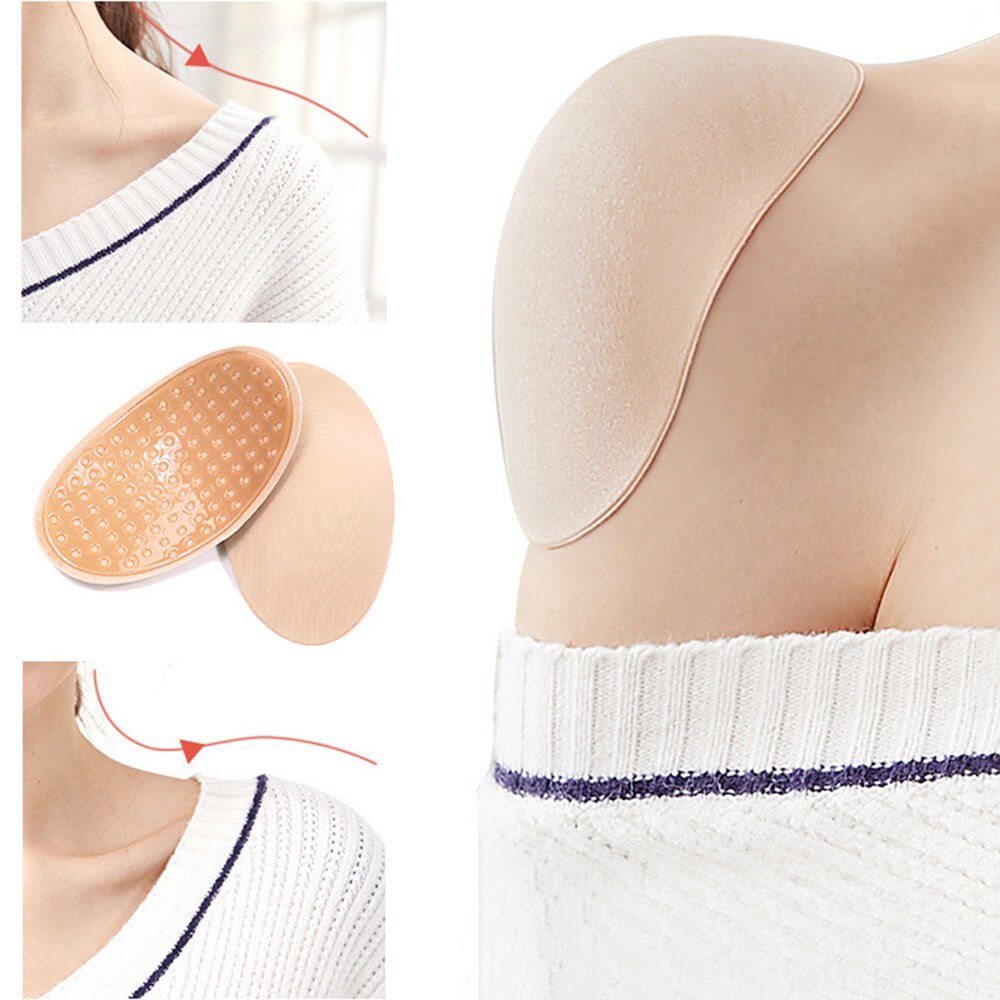 Selvklæbende skulderpuder push-up pad blød til kvinder åndbar 1 par