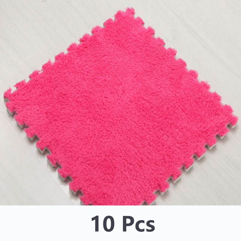 10 stuks zachte pluchen baby speelmat, eva-schuim, ontwikkelingsmat voor baby's, puzzel, in elkaar grijpende vloermatten, 30*30*0.6 cm kinderkleden: Wj3367a