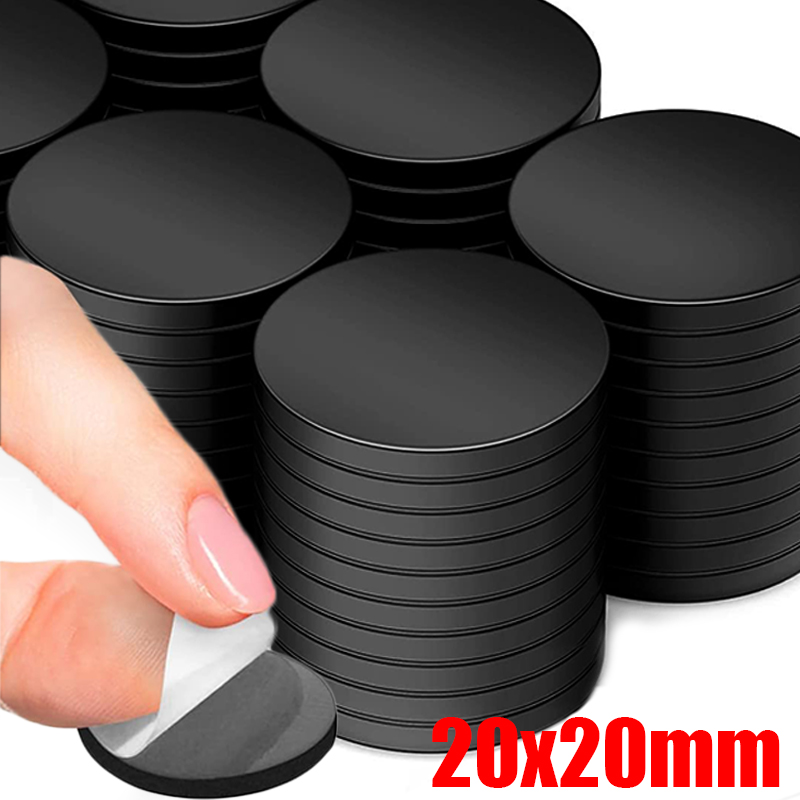 100/20PCS Square Round Self Adhesive Magnets Magnetic Dots Sheets for Refrigerator Office Whiteboard Flexible Magnet Sheet Craft: 2m / Brown