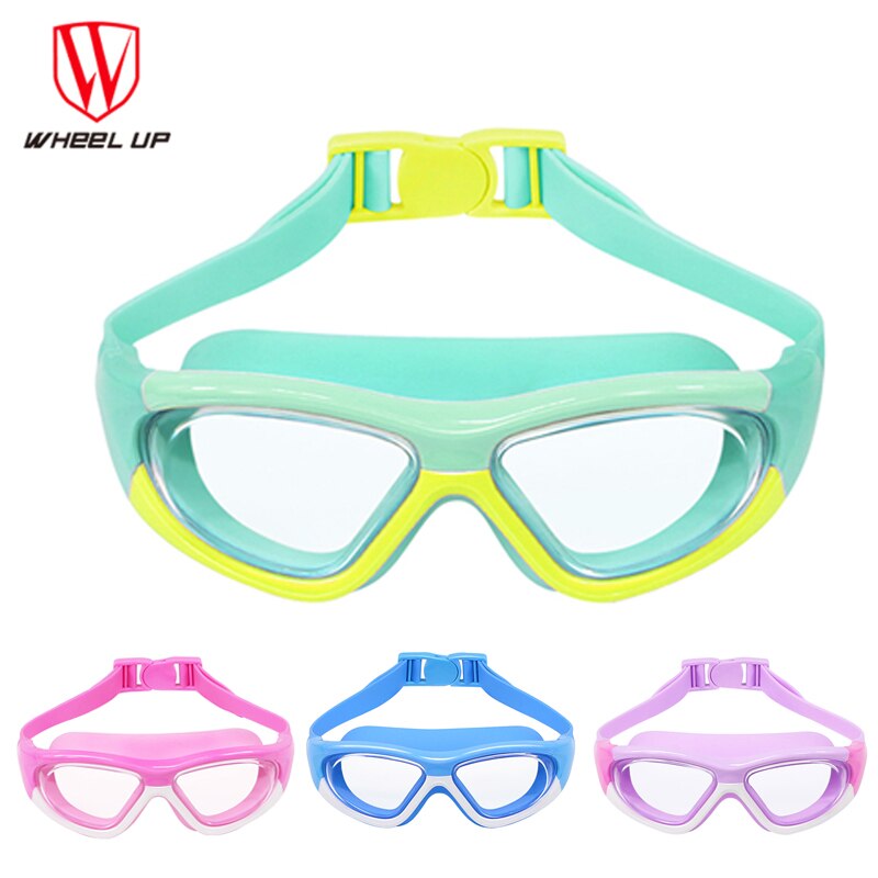 Kleurrijke Verstelbare Kinderen Kids Zwemmen Bril Brillen Waterdichte Hd Siliconen Schild Zwembril Hd Anti-Fog Brillen