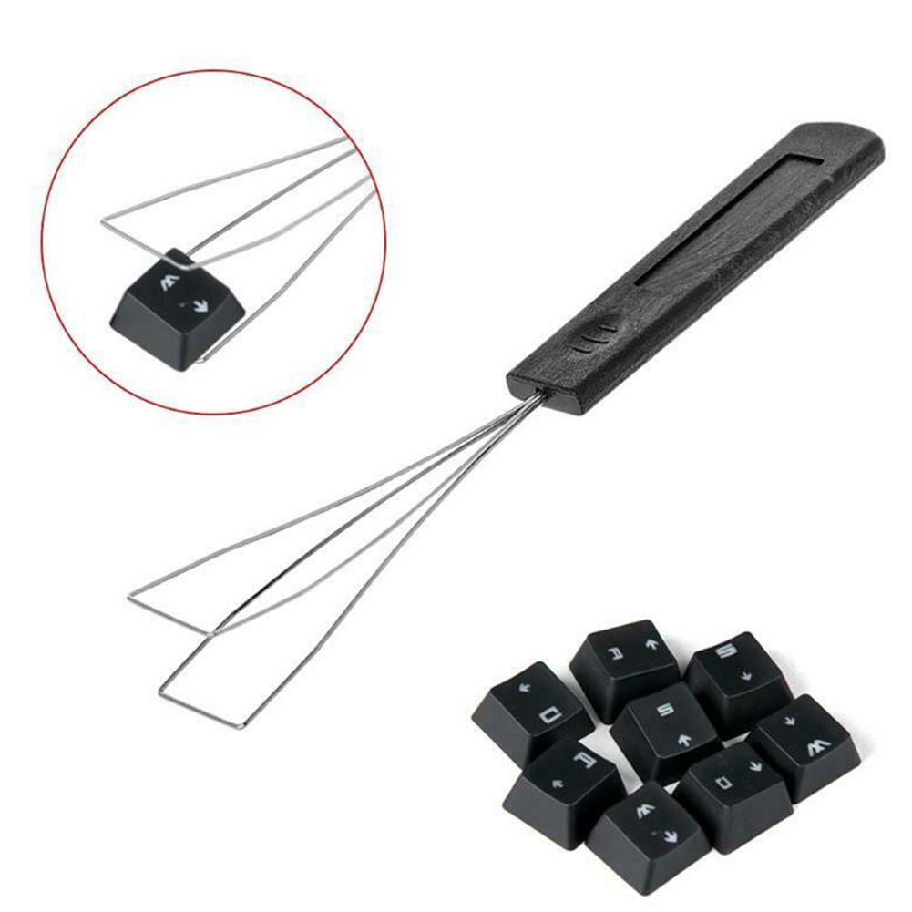 Staal Toetsenbord Sleutel Keycap Puller Plastic Handvat Verwijderen Cleaner Toetsenbord Starter Dust Cleaning Lossen Aid Tool D9Z8