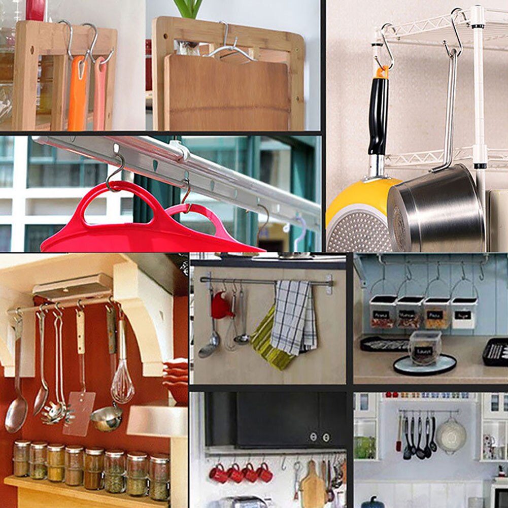 Keuken Haken Roestvrij Vormige Stalen Huis Ronde S Pot Pan Hanger Kleren Storage Rack Tool