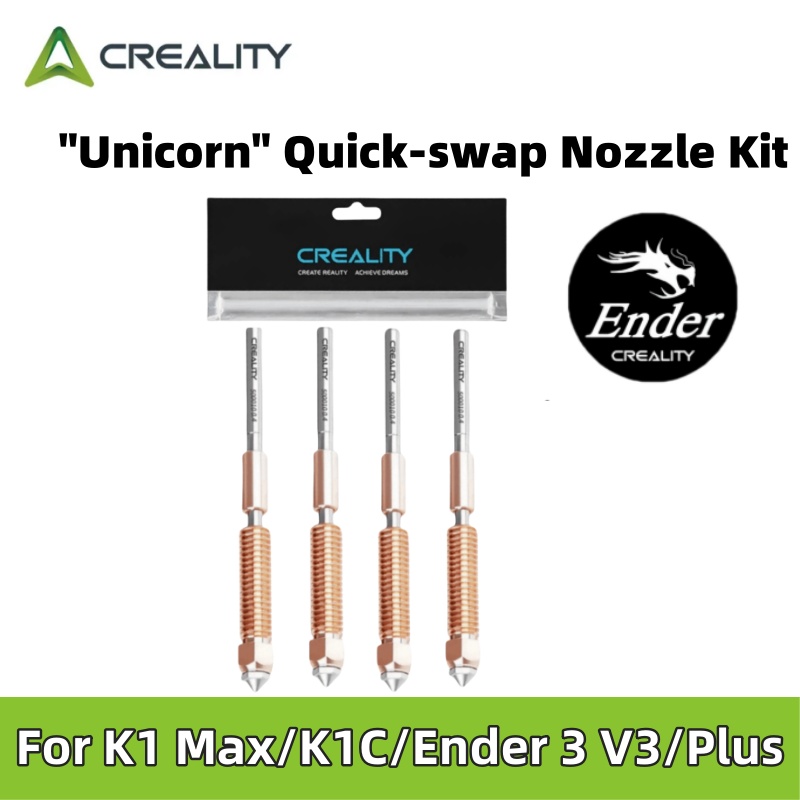 Creality ufficiale K1C Ugello Unicorn Kit ugelli Quick-Swap Ugelli ad alta velocità in acciaio temprato da 0,4/0,6/0,8 mm per K1C/Ender V3