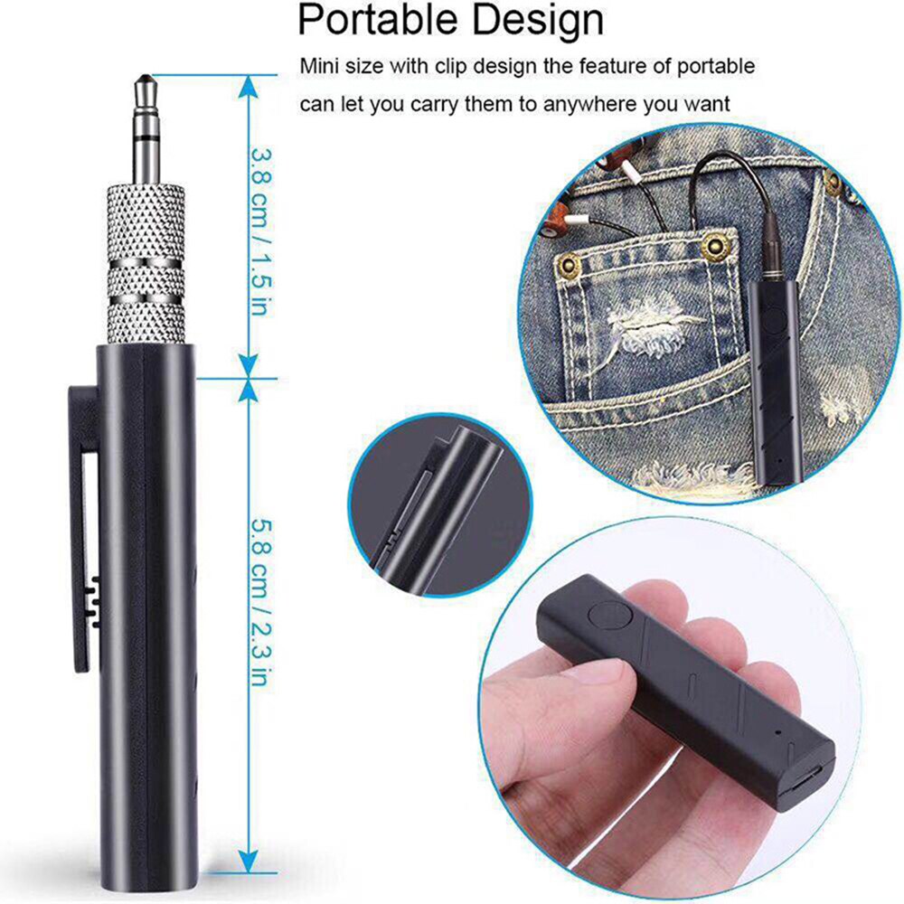 Portable Wireless Car Bluetooth Audio Receiver 3.5mm Bluetooth Transmitter AUX Car Mini Speaker Car Music Adapter