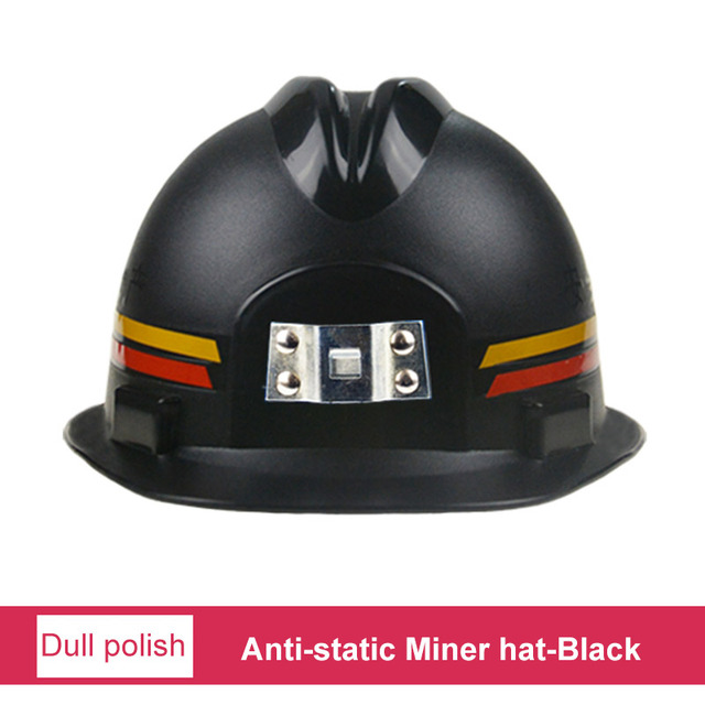 Hard Hat With Bracket Coal Mine Construction Safety Helmet Labor Protection Underground Working Anti-static Matte Helmets: black