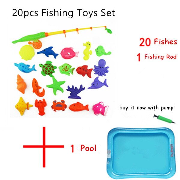 New Magnetic Giocattoli Per Bambini Giocattolo di Pesca Set con Piscina Gonfiabile Pesce grande Cesto Coperto Giochi All&#39;aperto Family Party Gioco Novità regali: WHITE