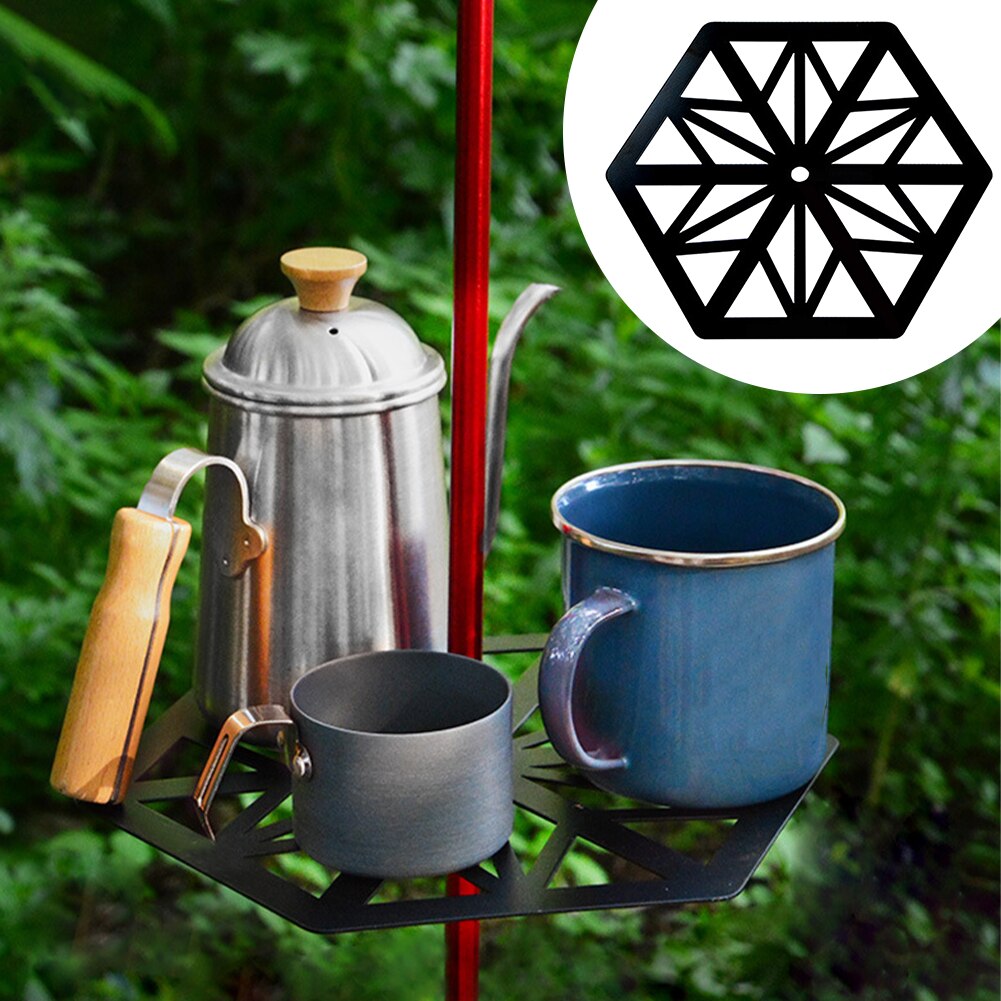 Small Durable Hanging Stainless Steel Home Outdoor Garden Picnic Light Pole Tray Table Board With Storage Bag Accessories