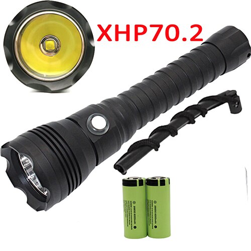 Linterna de submarinismo XHP70.2, luz LED subacuática de 100M XHP70, Linterna de buceo impermeable, batería 26650 + cargador: Package B