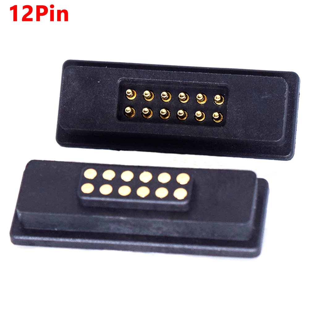 1Pair 2A 6Pin 7Pin 8Pin 9Pin 10Pin 11Pin 12Pin Waterproof Magnetic Pogo Pin Connector Male Female Spring Loaded DC Power Socket