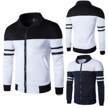 Meihuida forår efterår mænd golf jakker frakke stribet patchwork slim fit jakker til afslappet sport jakke mandlig mand sportwear toppe