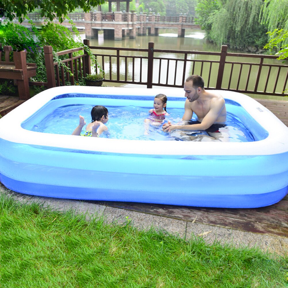 Thicken Summer Swimming Pool Inflatable Large Home Garden Playing Swimming Pool PVC Rectangle Bath Tub Indoor Outdoor Pool Toy 
