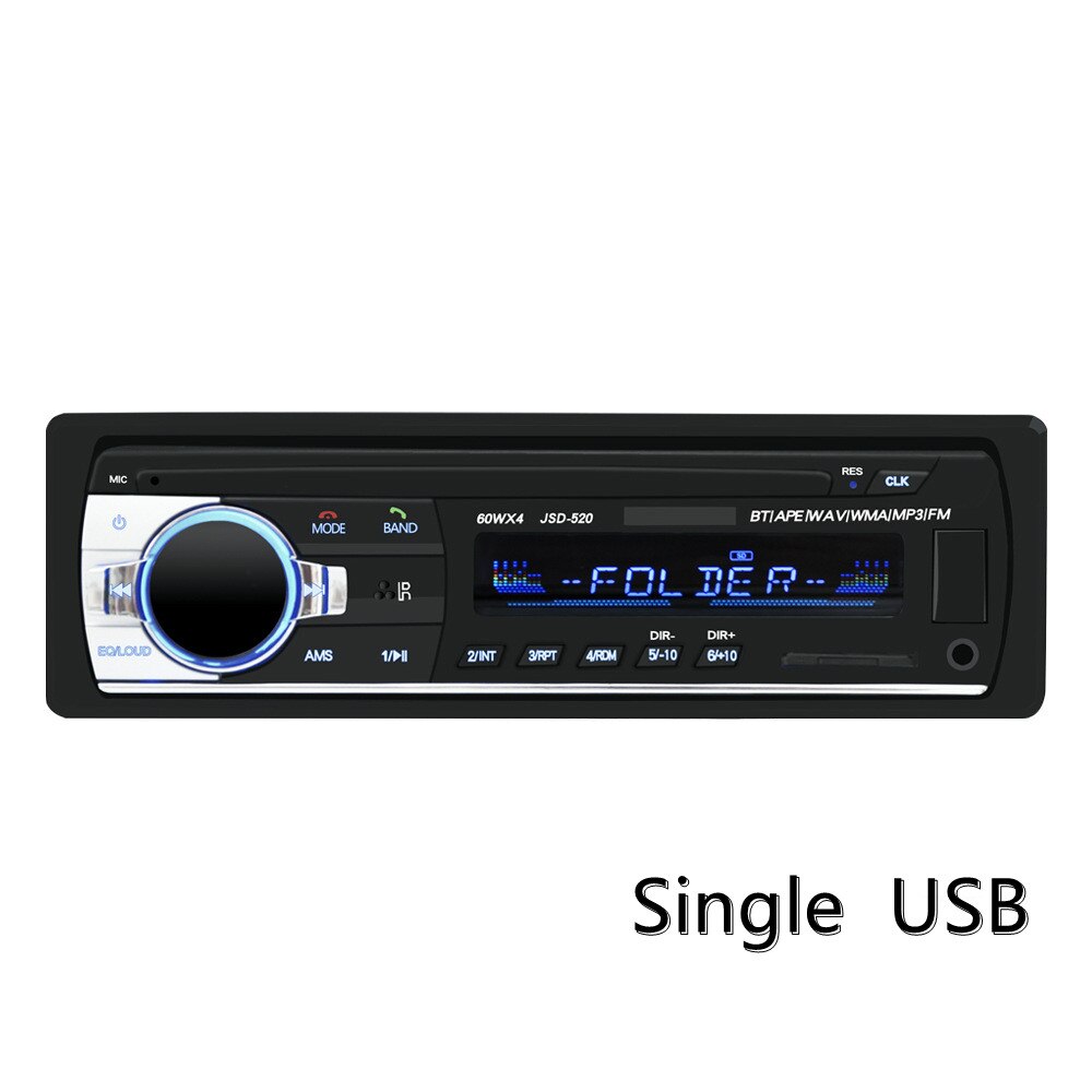 1 din bilradio bilstereo fm bluetooth  mp3 lydspiller bluetooth mobil handsfree usb / sd bilstereo radio instrumentpanel au: Singel u