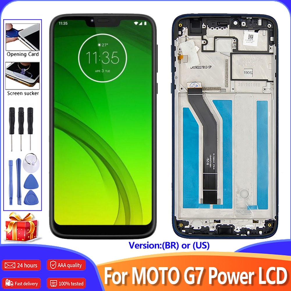 6.2 "Voor Motorola Moto G7 Power Lcd Display Touch Screen Digitizer Vergadering Met Frame Vervanging Getest Lcd 'S XT1955-5 XT1955-6
