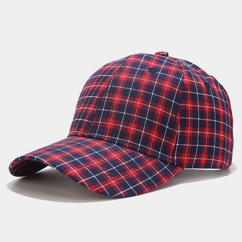 Unisex Hat Women Summer Korean Student Plaid Baseball Cap Simple and Versatile Casual Cap Men Sun Hat