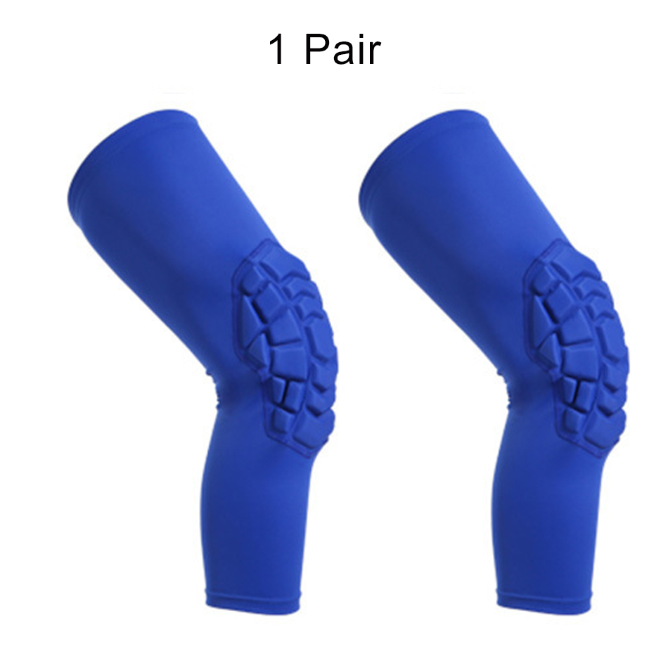 1 Pair Elastic Kneepads Protective Gear Sports Safety Training Knee Pad Support Pressing Foam Brace Basketball Volleyball: Blue / XXL