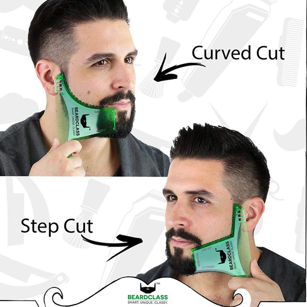 Plantilla para dar forma a la barba para hombre, peine para Barba, barba, bigote, herramientas de cuidado de estilismo, recortar peines con plantilla