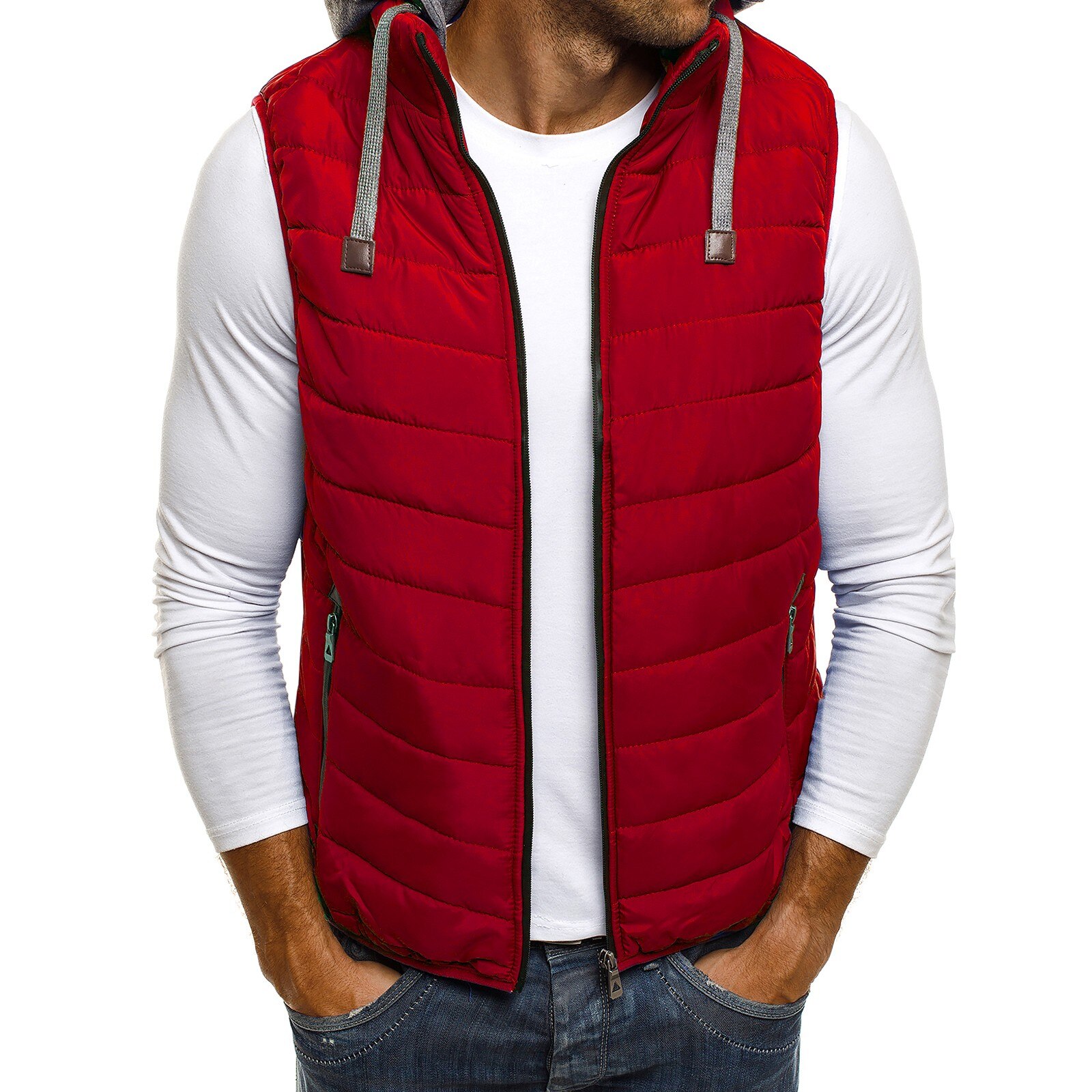 Cysincos Mannen Truien Dikke Vest Down Jassen Mannen Casual Winter Jas Mannelijke Slanke Vesten Uitloper Vest Mannen Kleding