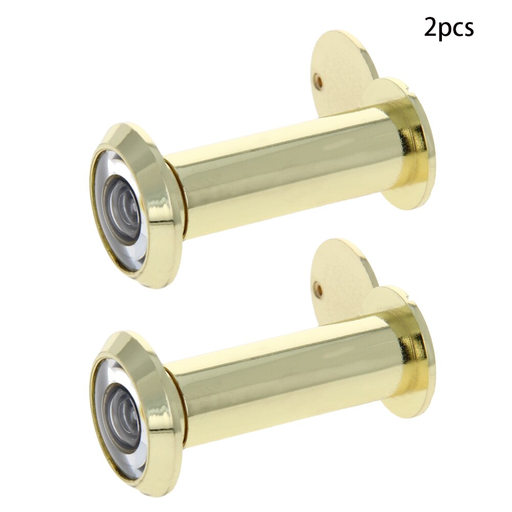 Verlengen 200 Graden 16Mm Deur Viewer Privacy Cover Voor 55-90Mm Dikke Deur Veiligheid thuis Deur Eye Kijkers 1-3Pcs: Gold x2pcs