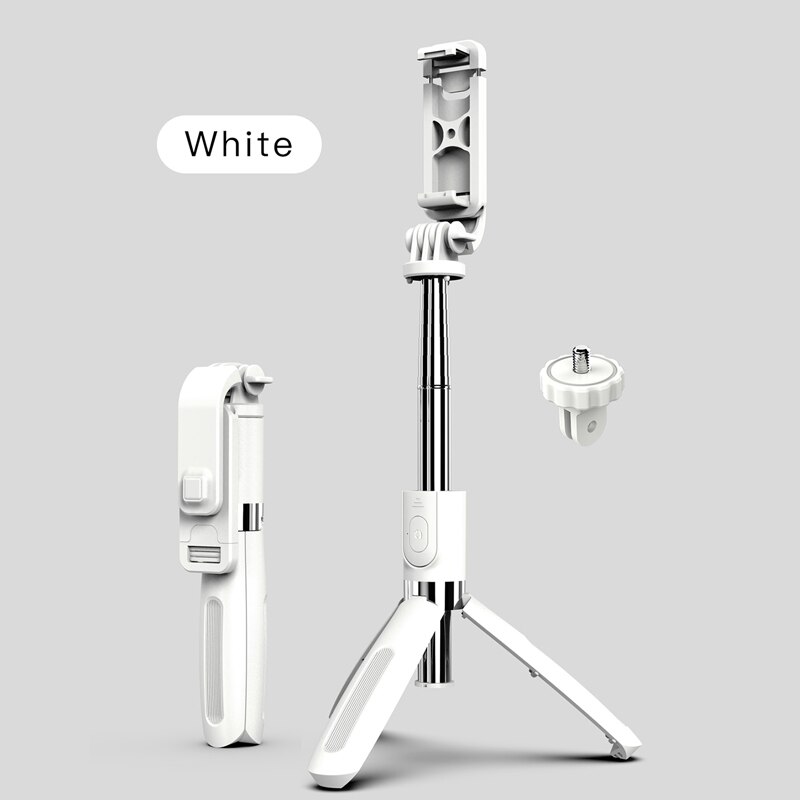 4 In1 Bluetooth Draadloze Selfie Stok Statief Opvouwbare & Monopods Universal Voor Smartphones Voor Gopro En Sport Action Camera: white