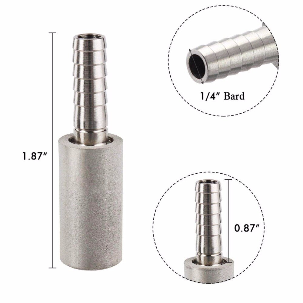 Rvs Diffusie Steen, 2 Micron Beluchting Steen, homebrew Koolzuur Steen Met 1/4 &quot;Barb Voor Bier Wijn Maken