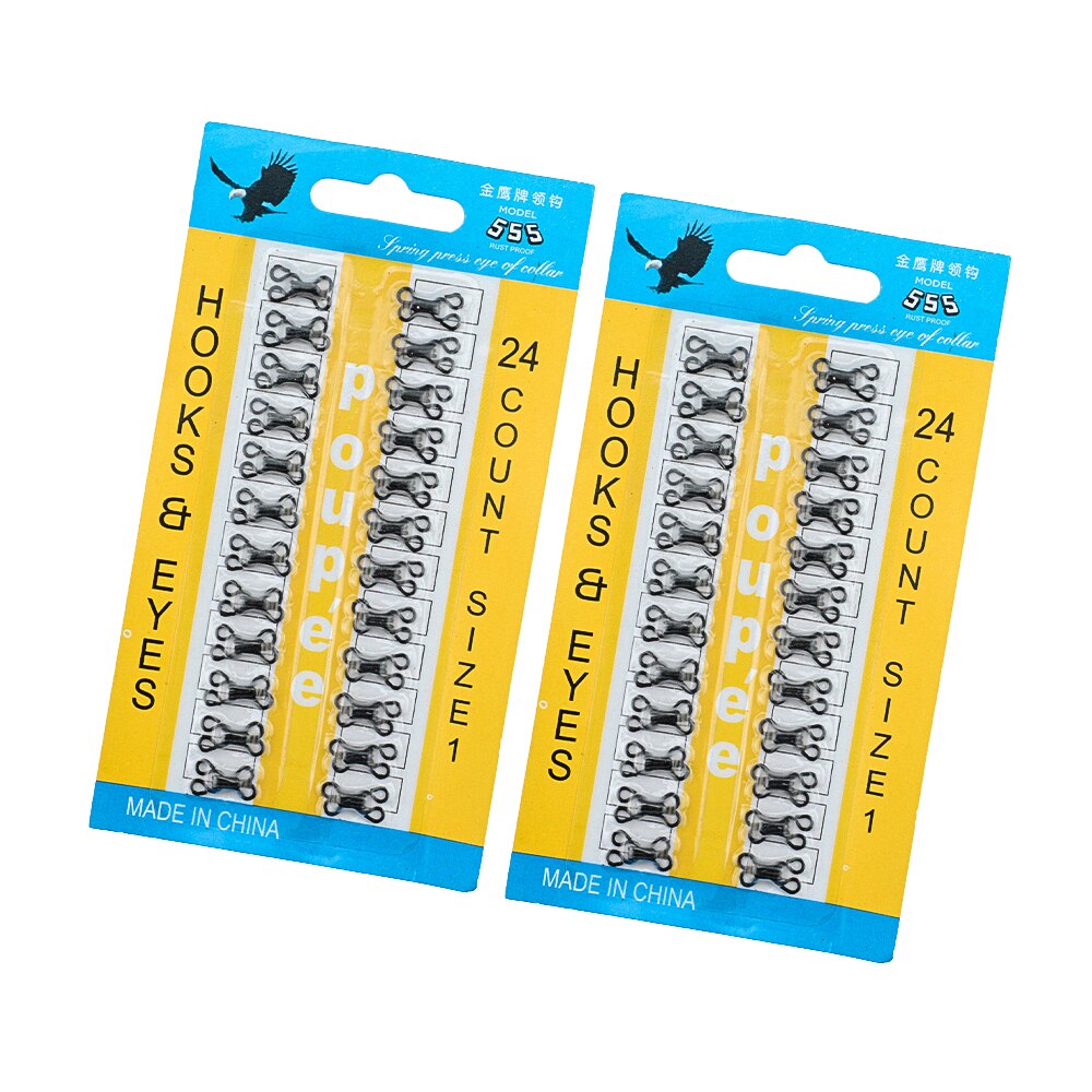 48Pcs Metal Buckle Button Shirt Hook and Eye Fastener for Dress/Corset/Collar/Bag Wraps Quilt/Shirt Sewing Accessories: black  8mm