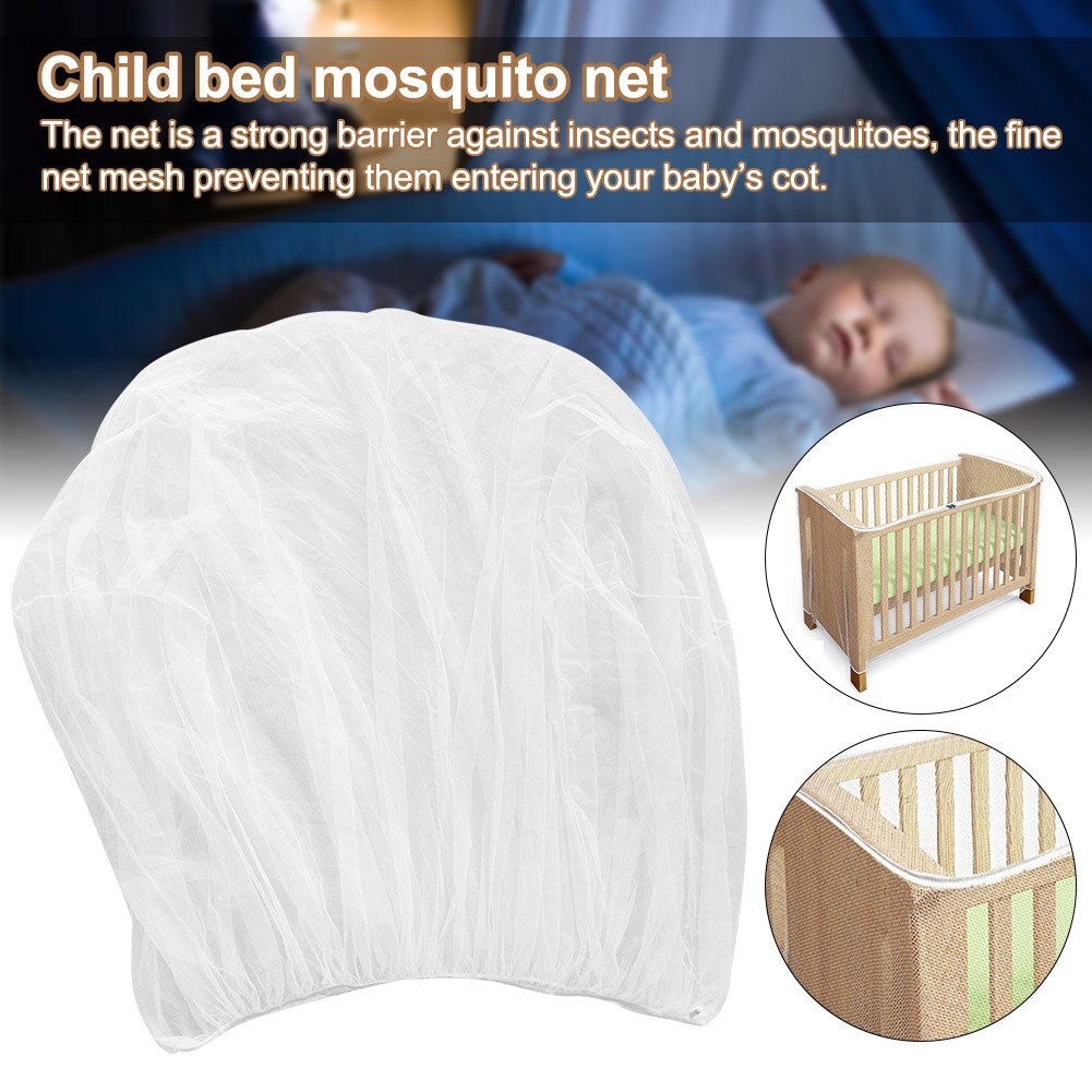 Insect Baby Cot Crib Mosquito Net Mesh Cover Summer Polyester Travel Portable Accessories Home Bedding Elastic Band Foldable