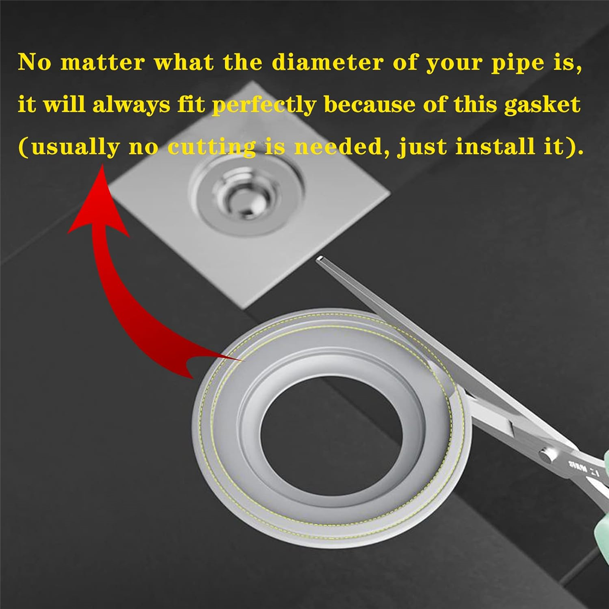 Backventil för golvavlopp i dusch - envägsventil, luktskydd för avlopp (installationskaliber : 32-75mm/ 1.26-2.95 in))