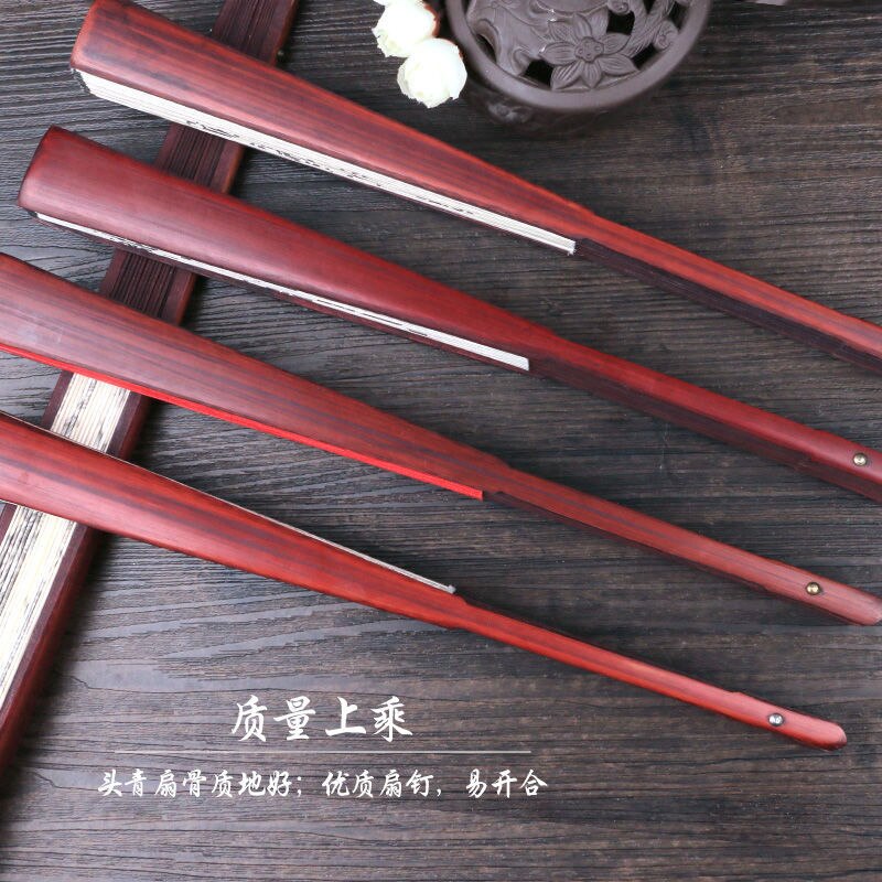 Chinese Stijl Vrouwen Man Vouwen Fan Klassieke Dansen Doek Fan Vintage Bamboe Kalligrafie Afdrukken Zomer Hand Held Fan