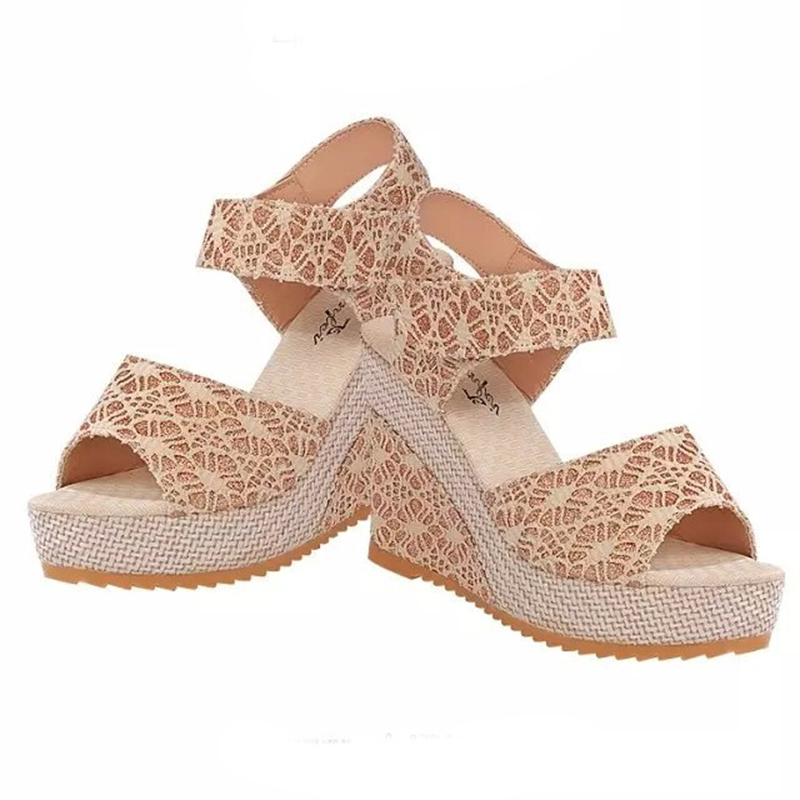 Dames Schoenen Open Neus Strik Zijden Lint Dames Sandalen Hoge Hakken Effen Outdoor Casual Plateau Wig Vrouwen Sandalen
