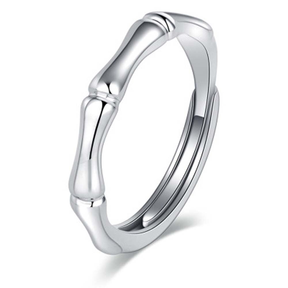 1 Stuk Bamboe Vorm Koper Goud Zilver Kleur Vinger Ring Voor Mannen Vrouwen Wedding Party Opening Minnaar Ring: Silver men